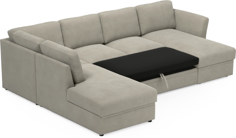 Öland - Bäddsoffa med divan vänster och schäslong höger - Brun