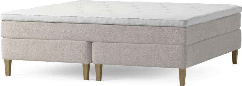 Delux Sense - Kontinentalsäng, dubbelsäng med bäddmadrass och sängben