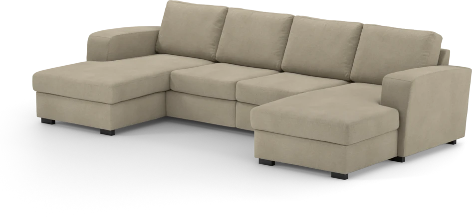 Friday - 2-sits soffa med två schäslonger - Beige