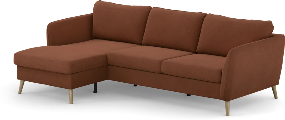 County - 3-sits soffa med flyttbar schäslong - Orange