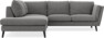 Madison - 2-sits soffa med divan vänster - Grå