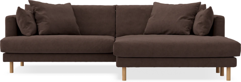 Harper - 4-sits med schäslong XL höger - Brun