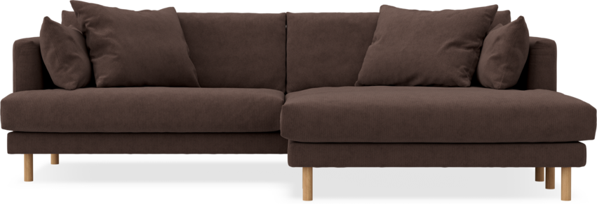 Harper - 4-sits med schäslong XL höger - Brun
