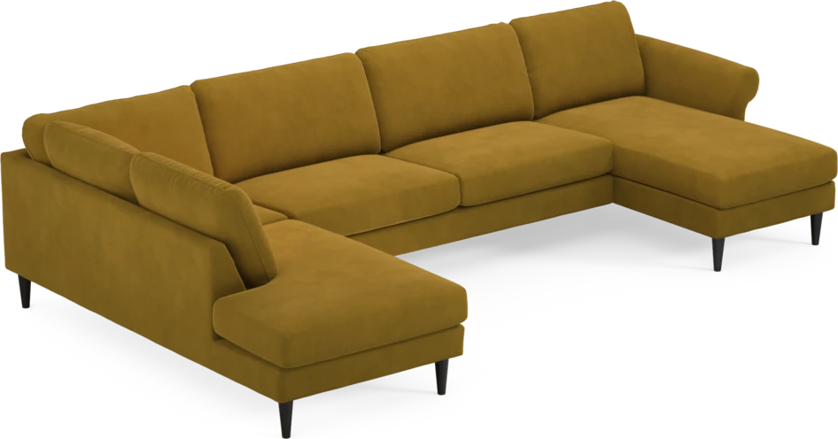 Bridge - 3-sits soffa med divan vänster och schäslong höger - Gul