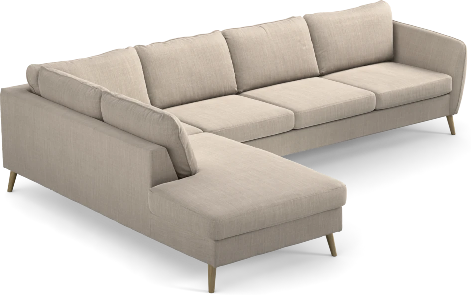 County - 3-sits soffa med divan vänster - Beige