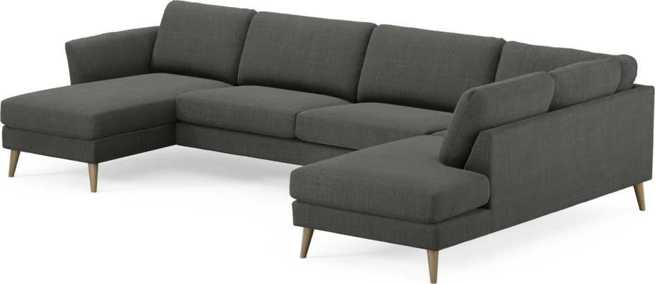 Bridge - 3-sits soffa med schäslong vänster och divan höger - Grå