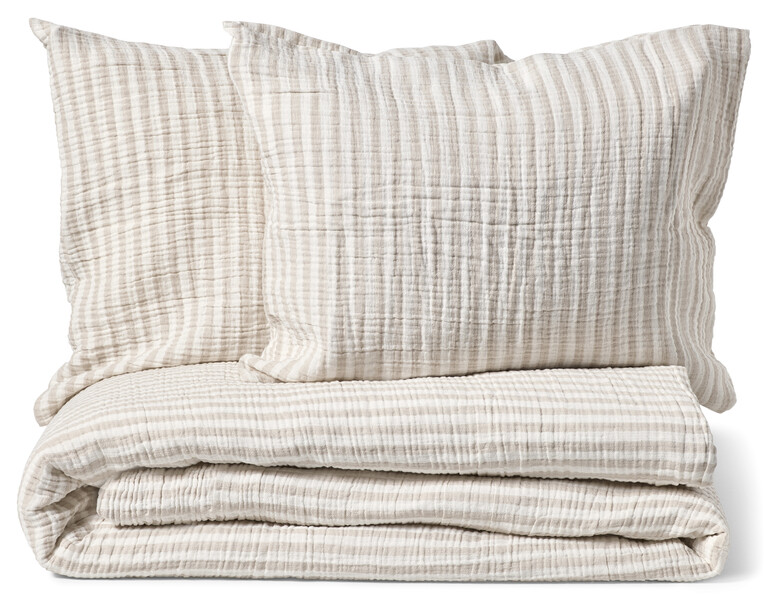 Adelia - Påslakanset i muslin, 3 delar - Beige
