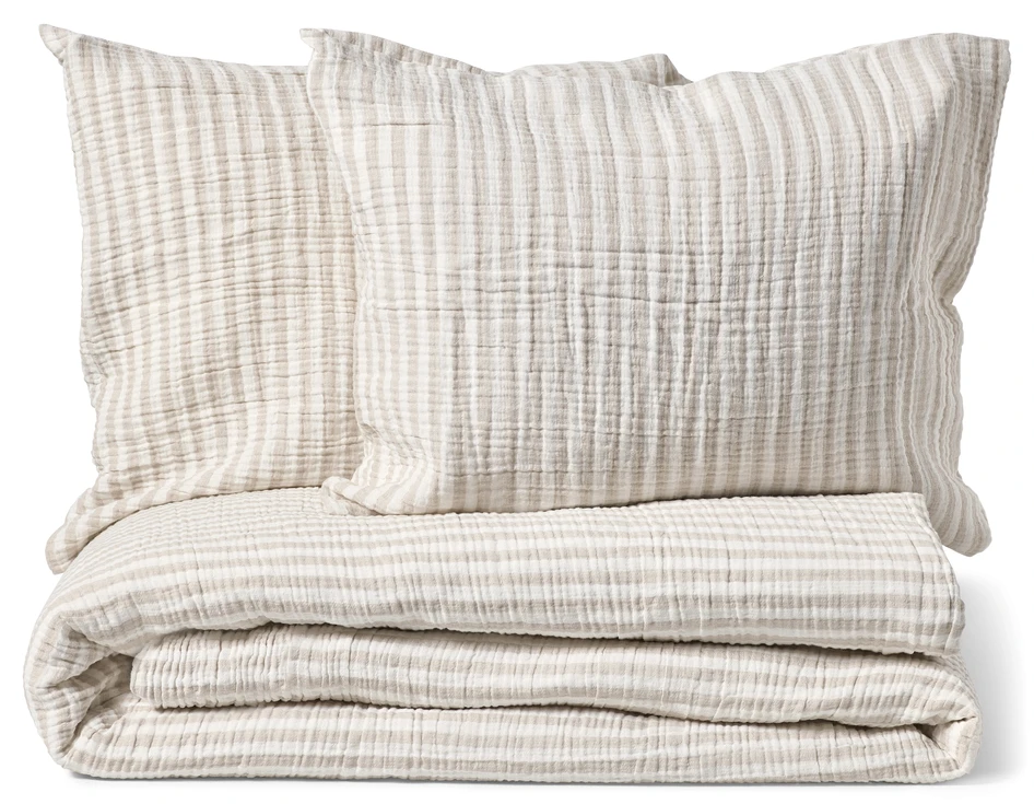 Adelia - Påslakanset i muslin, 3 delar - Beige