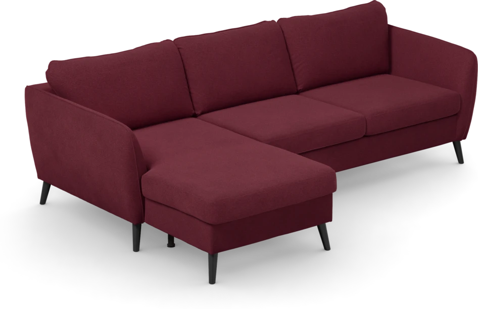 County - 3-sits soffa med flyttbar schäslong - Röd