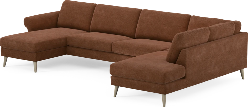 Bridge - 3-sits soffa med schäslong vänster och divan höger - Orange