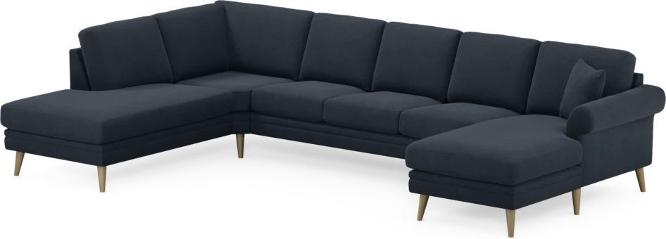 Eden - 3-sits soffa med divan vänster och schäslong höger - Blå