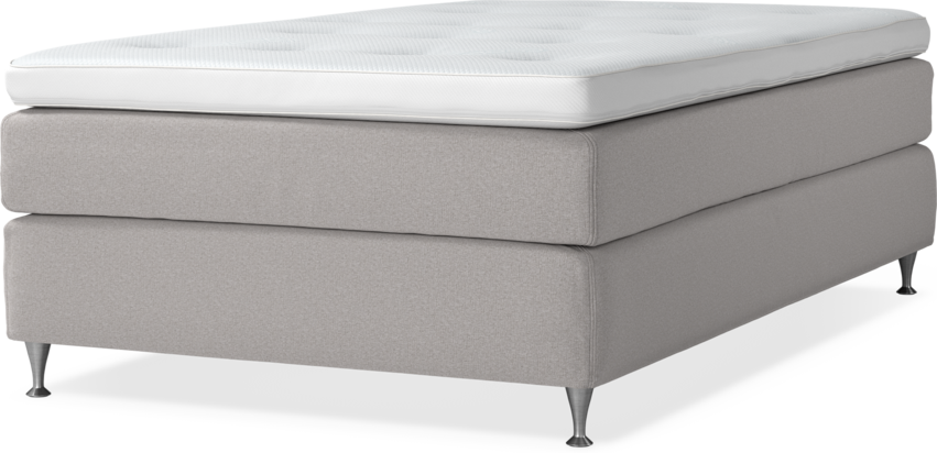 Delux Sense - Kontinentalsäng, enkelsäng 120 cm med bäddmadrass - Grå