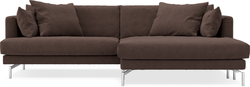 Harper - 4-sits med schäslong XL höger - Brun