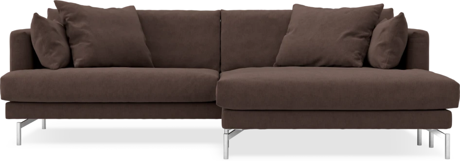 Harper - 4-sits med schäslong XL höger - Brun