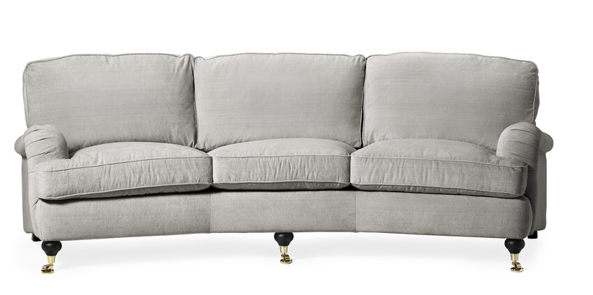 Oxford Delux - 3-sits soffa svängd, fast klädsel - Grå