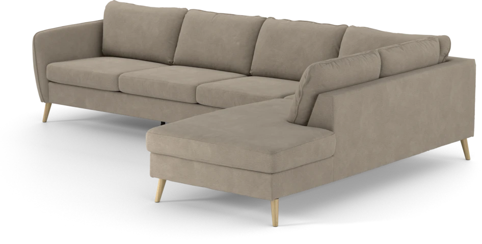 County - 3-sits soffa med divan höger - Beige