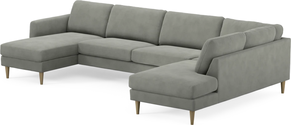Bridge - 3-sits soffa med schäslong vänster och divan höger - Grå