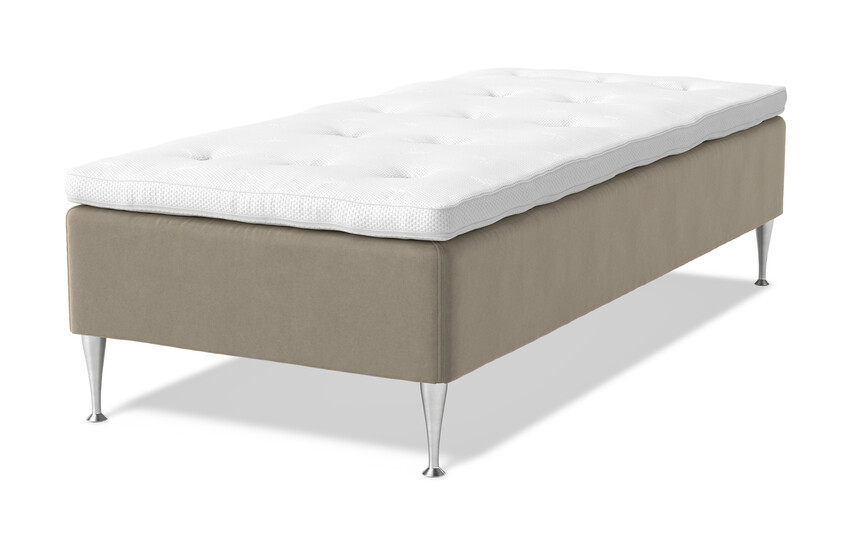Sense Delux - Ramsäng, enkelsäng med bäddmadrass Sleep Delux vit - Brun
