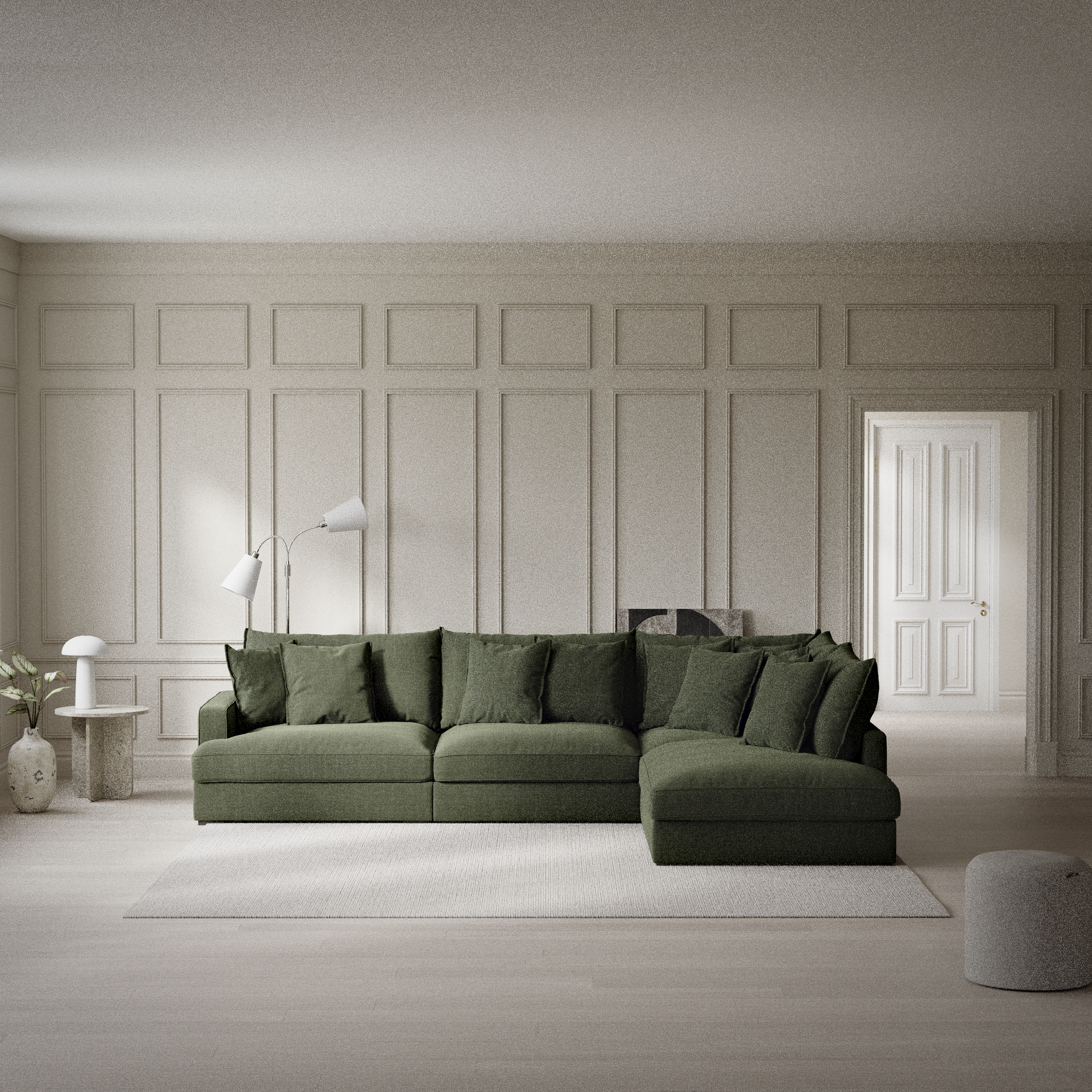 Rossi, 3-sits soffa med divan höger