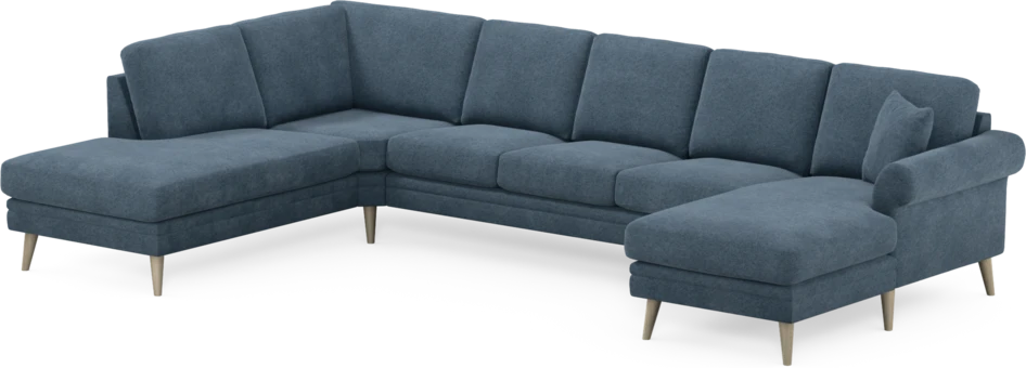 Eden - 3-sits soffa med divan vänster och schäslong höger - Blå