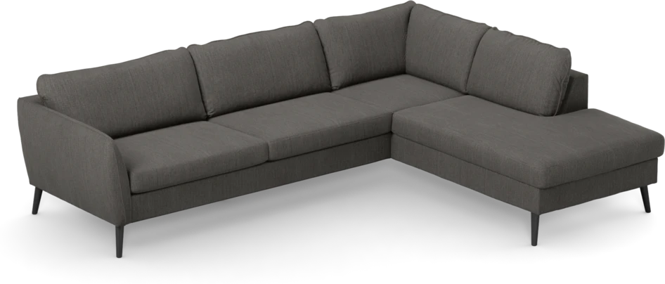 County - 2,5-sits soffa med divan höger - Brun