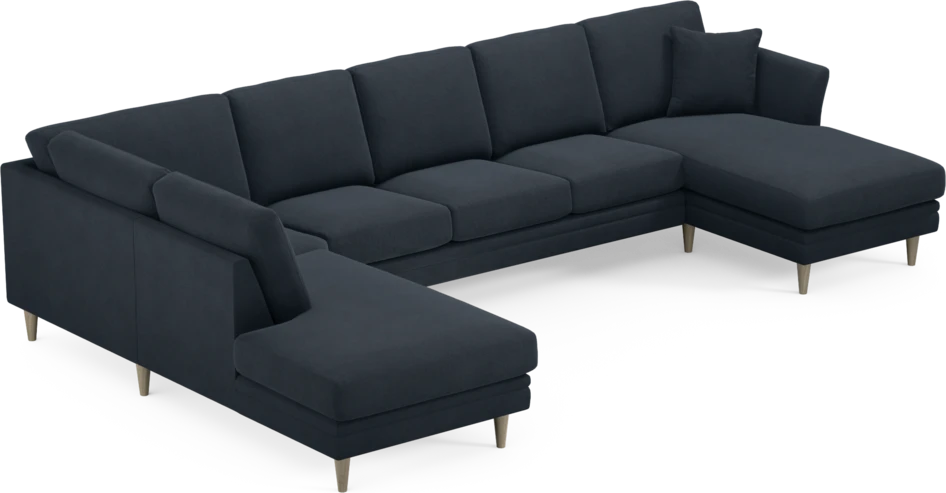 Eden - 3-sits soffa med divan vänster och schäslong höger - Blå