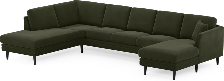 Eden - 3-sits soffa med divan vänster och schäslong höger - Grön