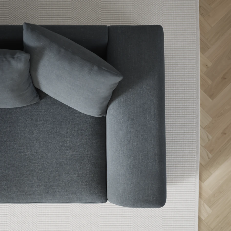 Town - 3-sits soffa med schäslong vänster - Blå