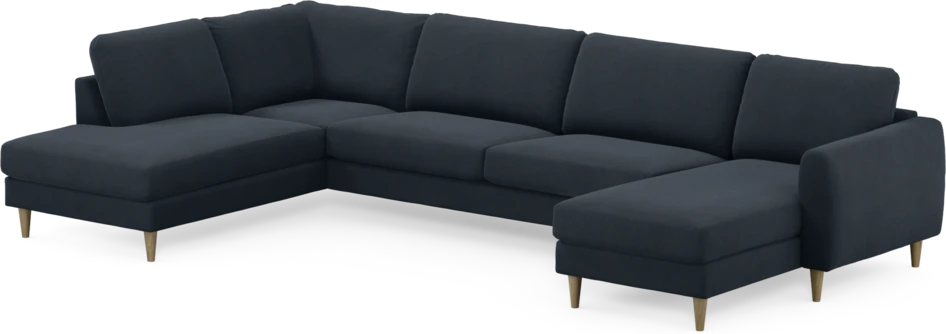 Bridge - 3-sits soffa med divan vänster och schäslong höger - Blå