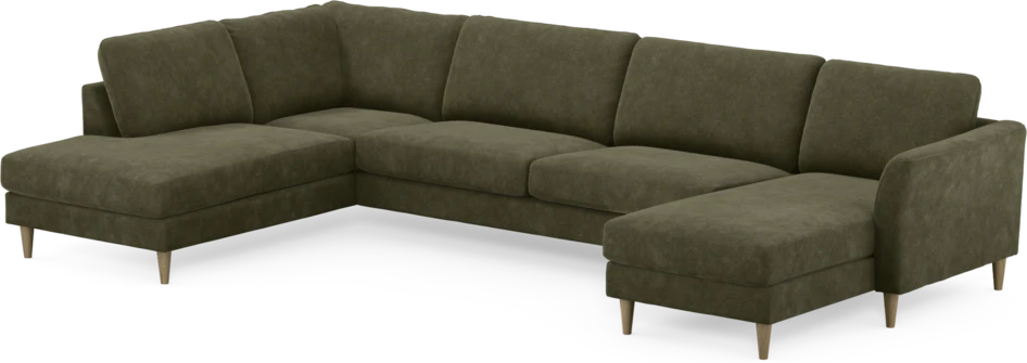 Bridge - 3-sits soffa med divan vänster och schäslong höger - Grön
