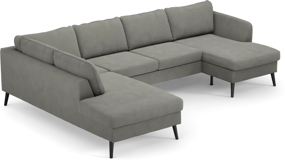 County - 3-sits soffa med divan vänster och schäslong höger - Grå