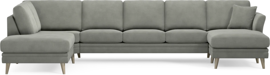 Eden - 3-sits soffa med divan vänster och schäslong höger - Grå