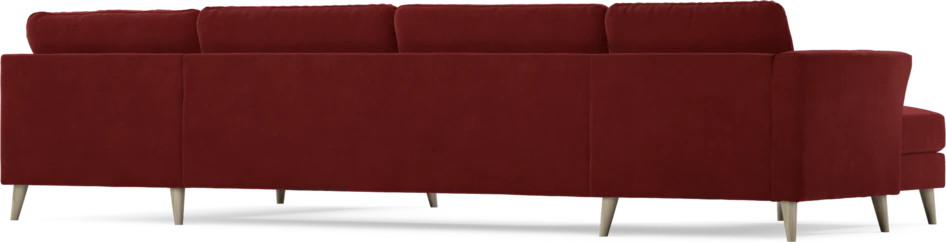 Bridge - 3-sits soffa med schäslong vänster och divan höger - Röd