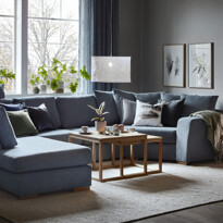 Friday - 2-sits soffa med divan vänster och cosy hörn höger - inspiration