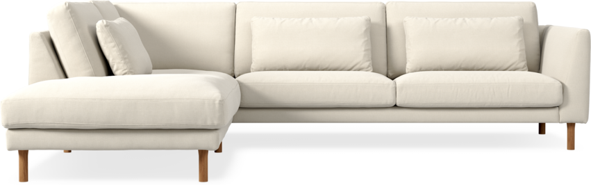 Willow - 3-sits soffa med divan vänster, fast klädsel - Beige