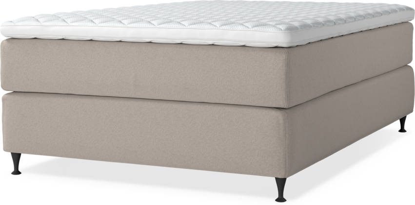 Delux Exclusive - Kontinentalsäng, enkelsäng 140 cm med bäddmadrass - Beige