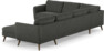 Bridge - Hörnsoffa, 2+3-sits med schäslong höger - Grå