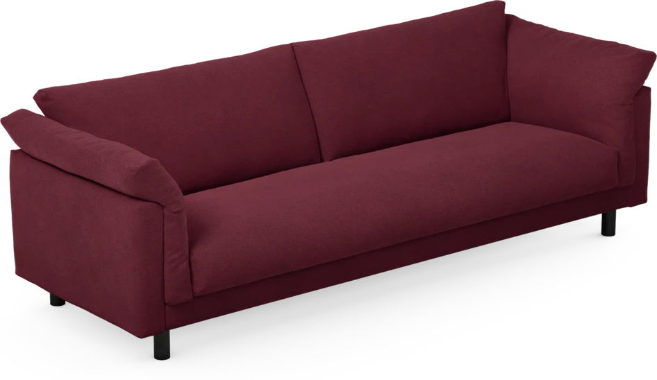 Cherrie - 4-sits soffa, hel dyna, fast klädsel - Röd