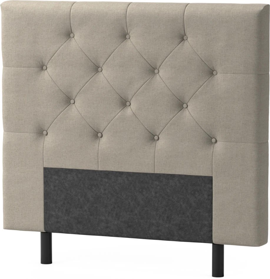 Delux Pikerad Låg - Sänggavel, 90-210 cm - Beige