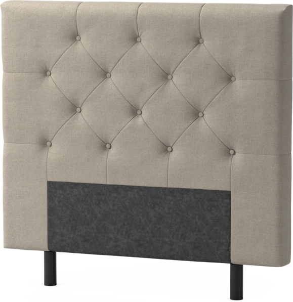 Delux Pikerad Låg - Sänggavel, 90-210 cm - Beige