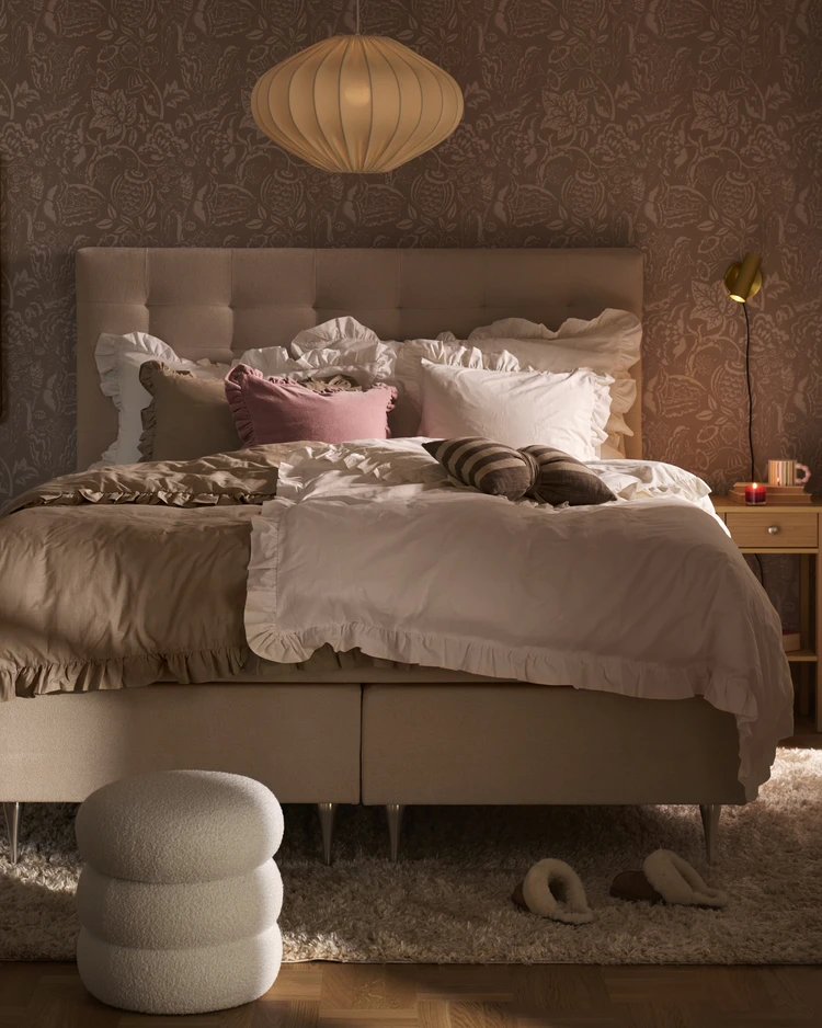 New York - Kontinentalsäng, dubbelsängmed bäddmadrass och sängben - inspiration