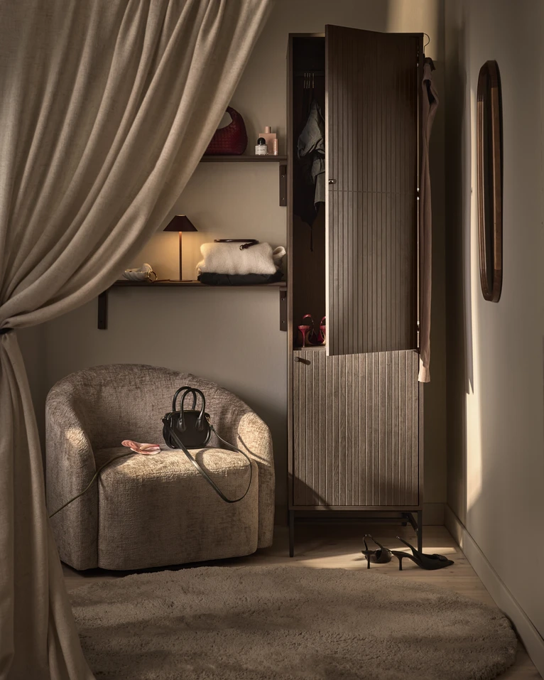 Tino, Garderob med 2 dörrar, 51x60x200 cm