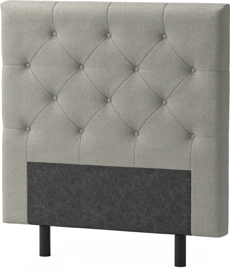Delux Pikerad Låg - Sänggavel, 90-210 cm - Grå