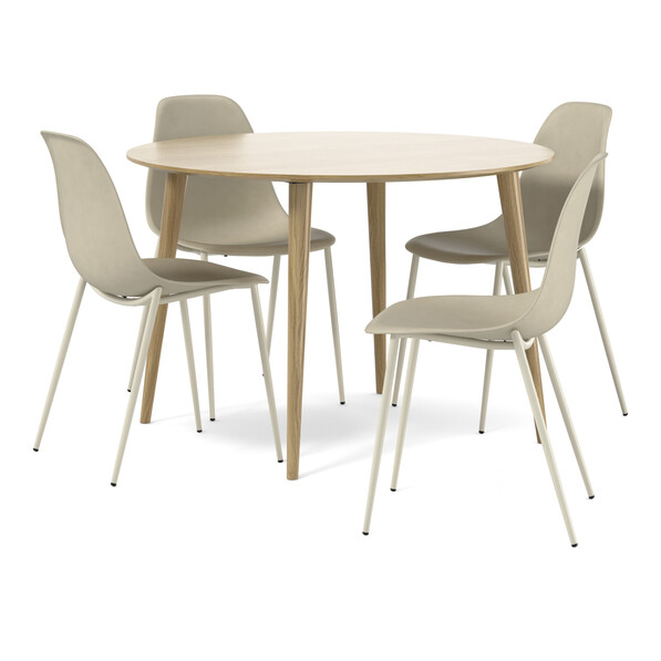 Plaine - Matgrupp med 4 stolar Tico - Beige