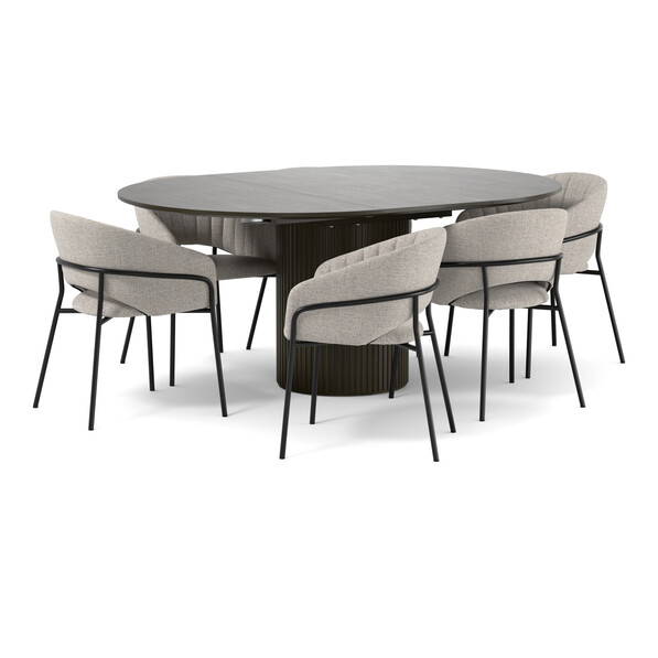 Astrid - Matgrupp med 6 karmstolar Selina - Beige
