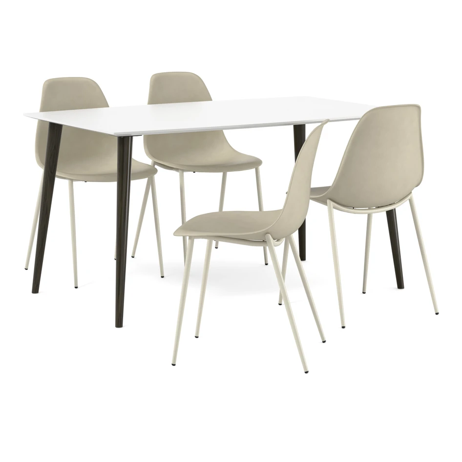 Plaine - Matgrupp med 4 stolar Tico - Beige