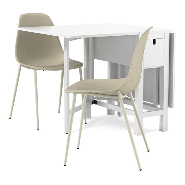 Helga - Matgrupp med 2 stolar Tico - Beige