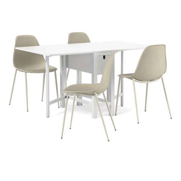 Helga - Matgrupp med 4 stolar Tico - Beige