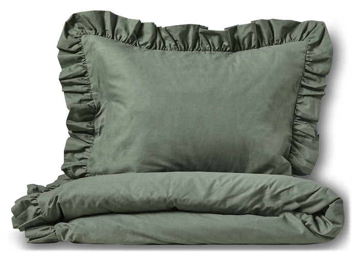 Bridgeport, Påslakanset i garnfärgad bomull med volang