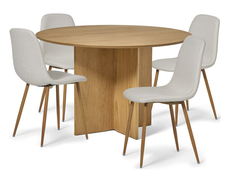 Cross - Matgrupp med 4 stolar Tracy - Beige